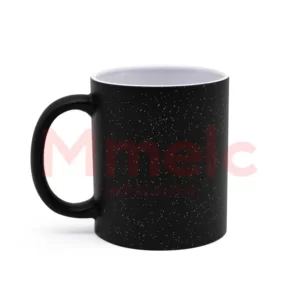 Taza 11 oz. glitter negra